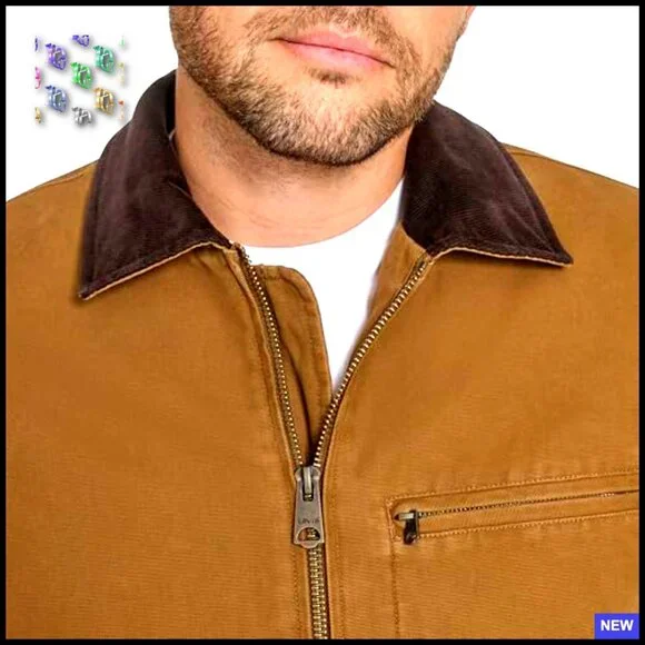 Classic Cotton Utility Jacket Corduroy Collar Vintage Aviator Style
